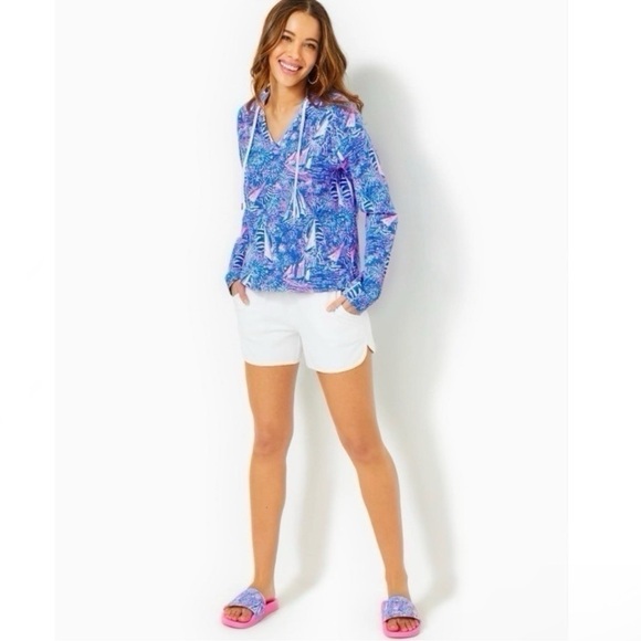 Lilly Pulitzer Kiawah long sleeve hoodie in Boca blue it’s a sailabration L NWT - Picture 5 of 14
